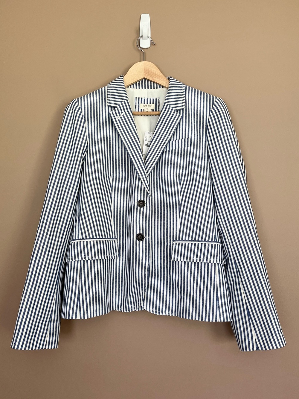 {J. Crew Factory} Striped Blazer Jacket in Blue & White - Womens 10 - NWT